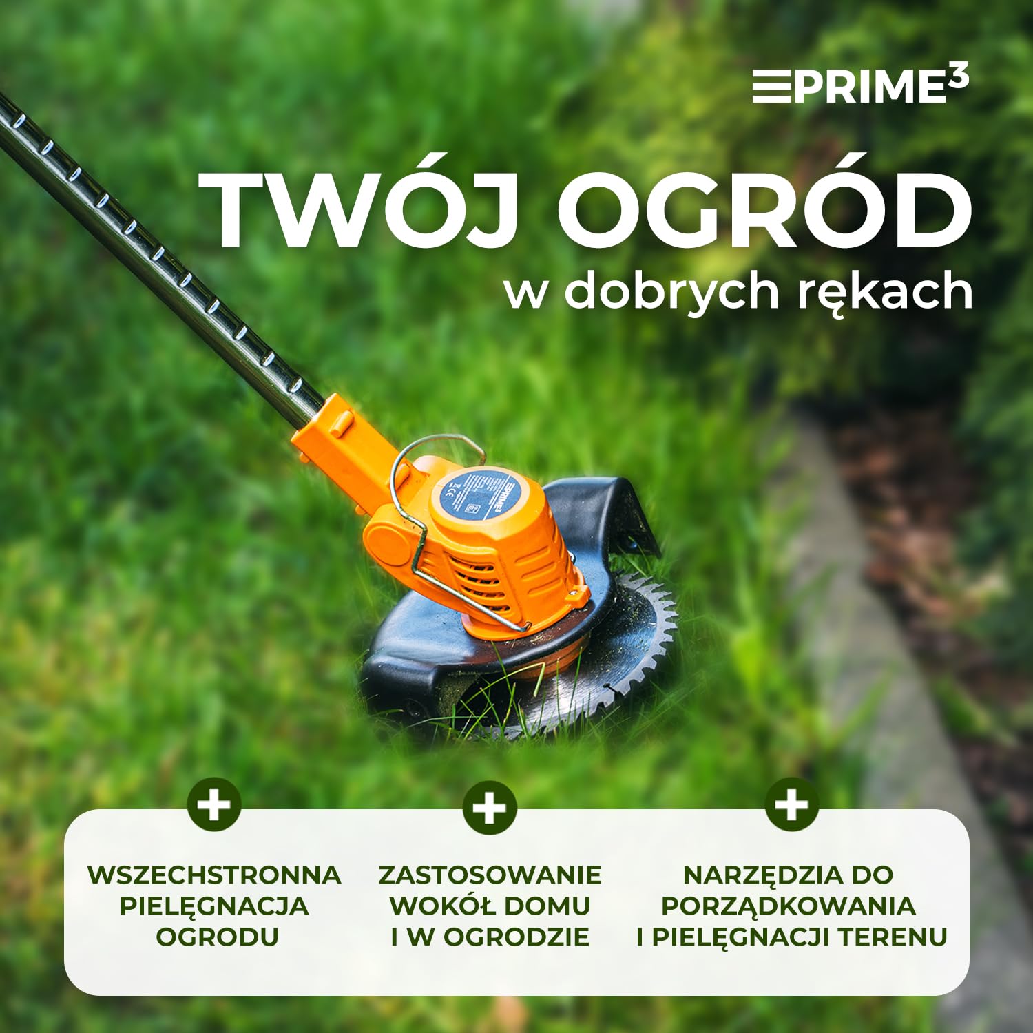 PRIME3 - Kosa Spalinowa - Podkaszarka z Silnikiem 2-Suwowym 52 cm³, Moc 1,75 kW, Zbiornik 1,2 l, Komfortowy Uchwyt, do Trawy i Zarośli, Waga 7 kg - GBC71