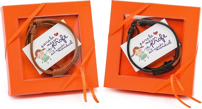Mopec KA8.1 Pack of 2 Pulseras Bicolour Con Tarjeta para La Mejor Profe KA8.1 Pack of 2 Two-Tone Bracelets with Card for The Best Teacher, Colourful, 10 x 10 x 1.8 cm, 2
