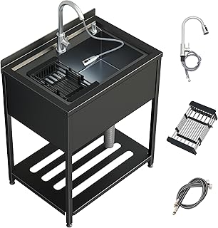 30inch Stainless Steel Utility Sink, Commercial Kitchen Single Bowl Sink...