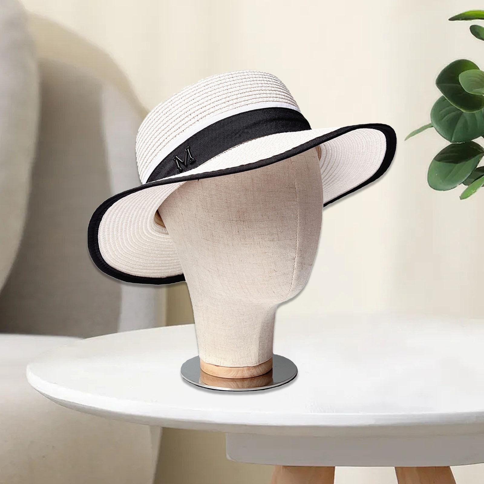 Fenteer Espositore per cappelli per parrucca, supporto per cappelli multifunzionale, testa di manichino per accessorio da barbiere, robusto, Fondo d'Argento
