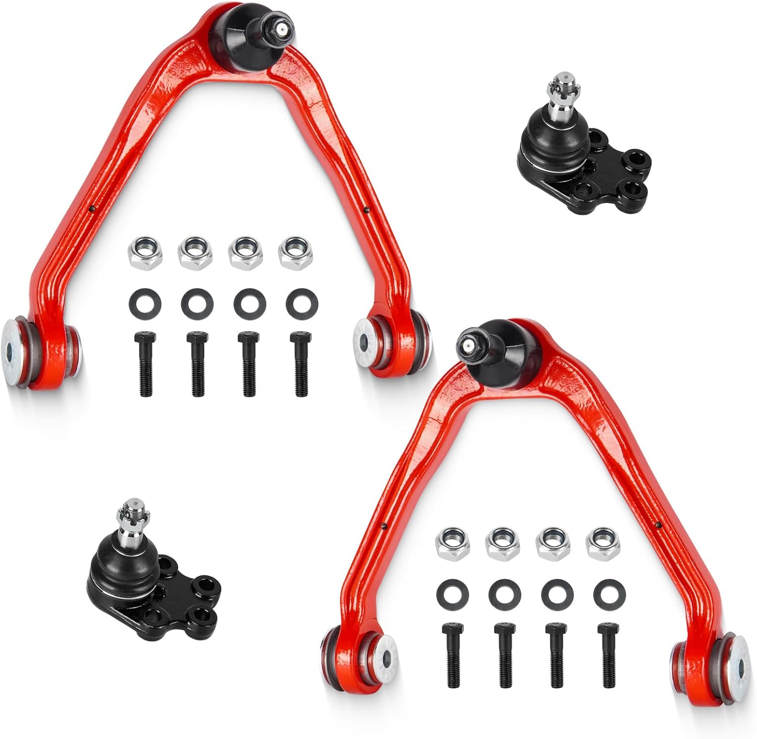 4PCS Front Upper Control Arms Suspension Kit w/Polyurethane Bushings Fit for Chevrolet Silverado 1500 1999-2006 RWD, Fit for GMC Sierra 1500 1999-2006 RWD W/Coil Spring Suspension Only, w/Ball Joints