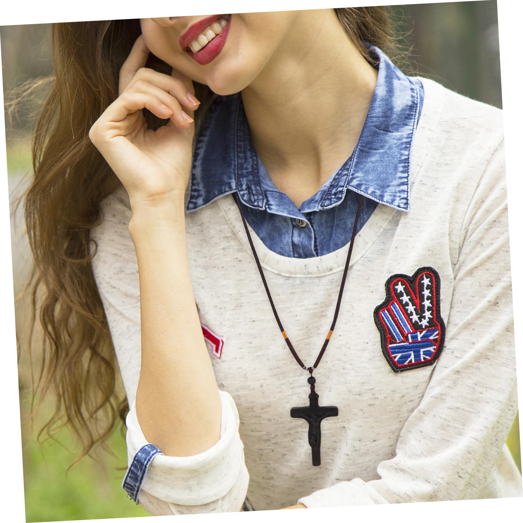Alipis 4piezas Collar Colgante De Cruz De Madera Tallada Accesorio Religioso Para Hombres y Mujeres Decoración Elegante Para y Uso Diario