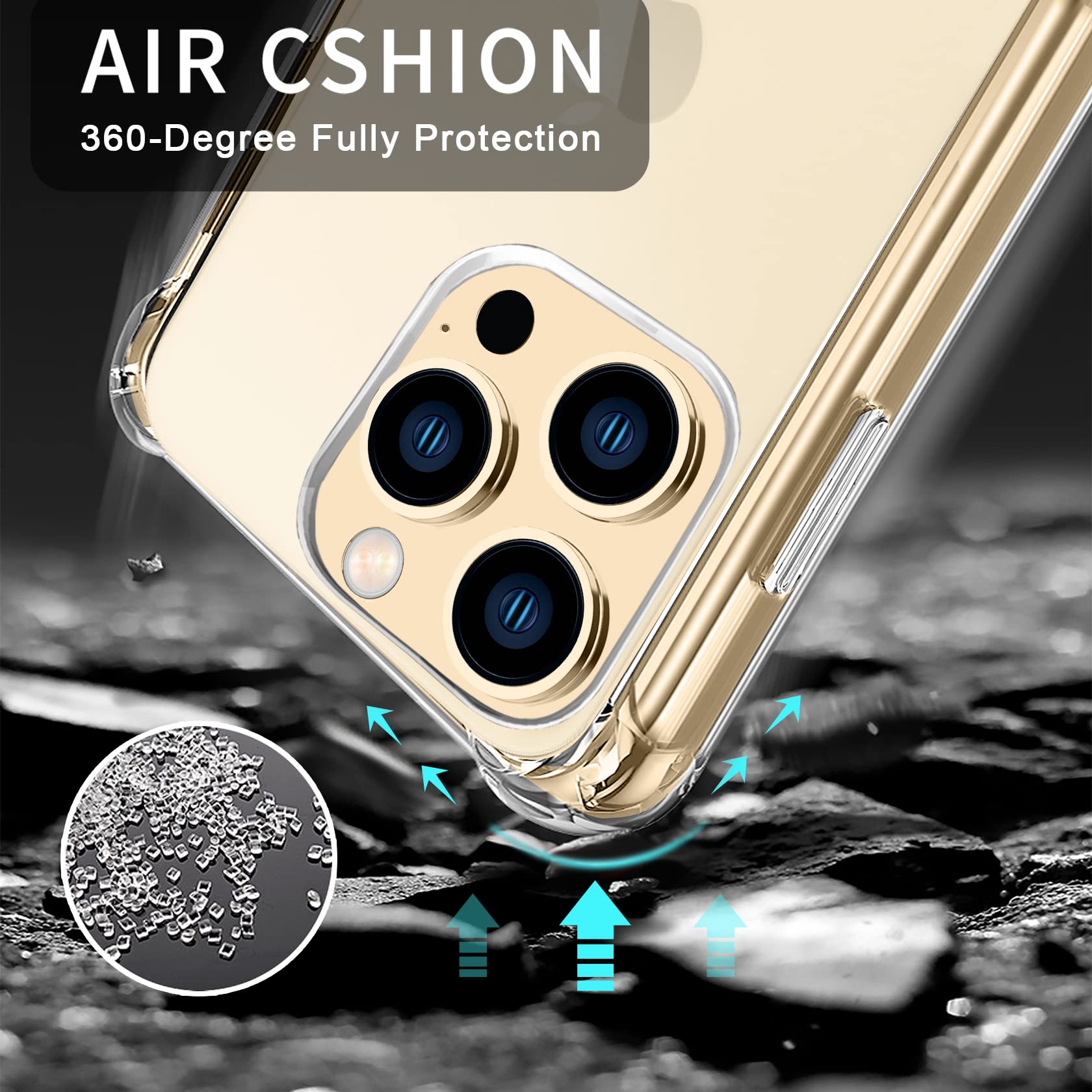 AROYI Cover Compatibile con iPhone 14 PRO Max e Vetro Temperato