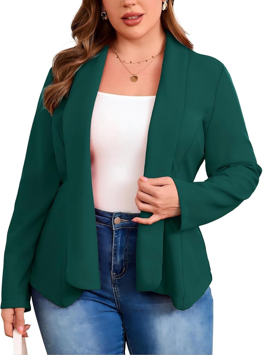 Women's Plus Size Blazer Work Business Casual Outfits Dressy Suit Jacket Peplum Blazers