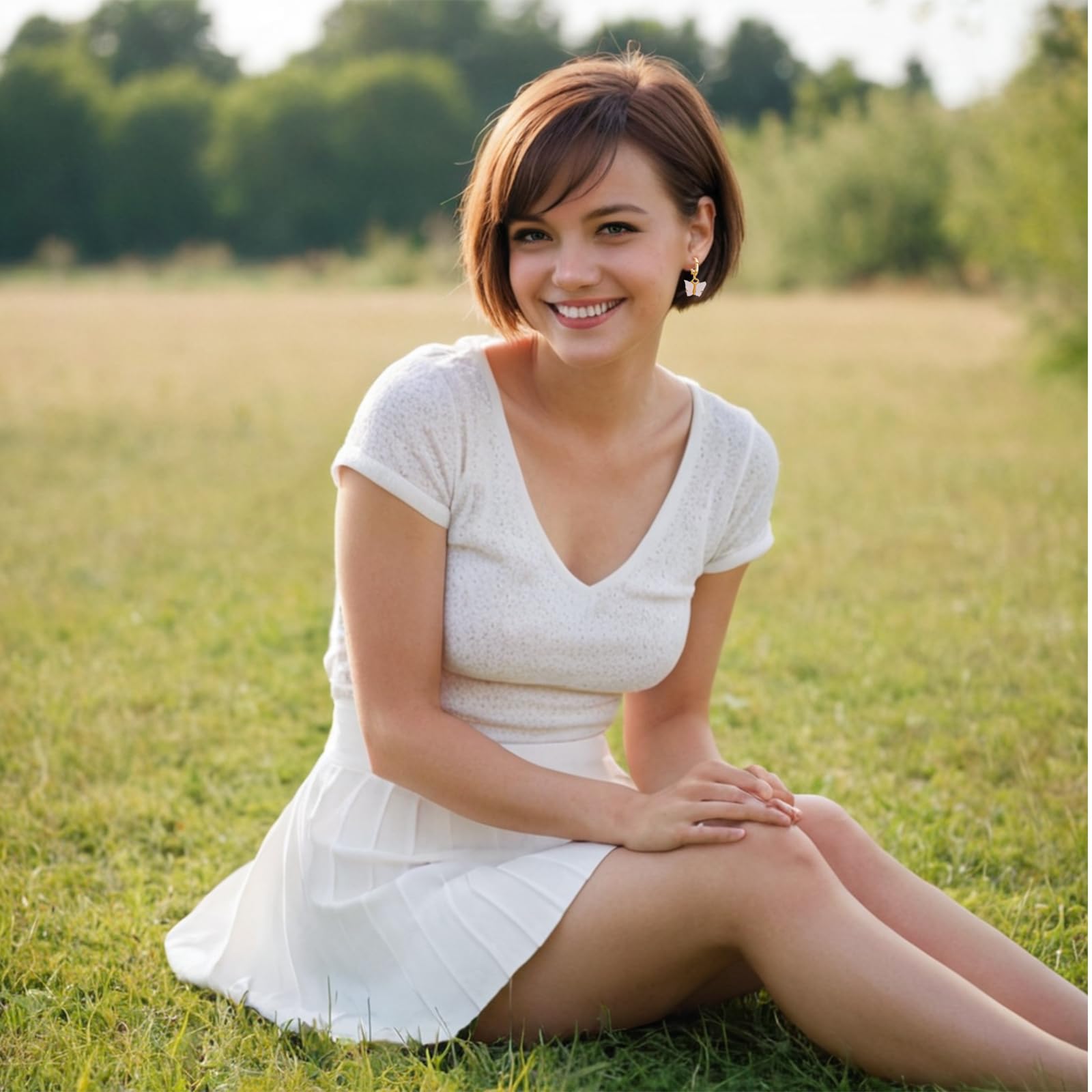 Butterfly Hoop Earrings, DORAFO Gold Plated Acrylic Butterfly Huggie Dangle Earrings, Cute Butterflies Earrings Set for Women Girls