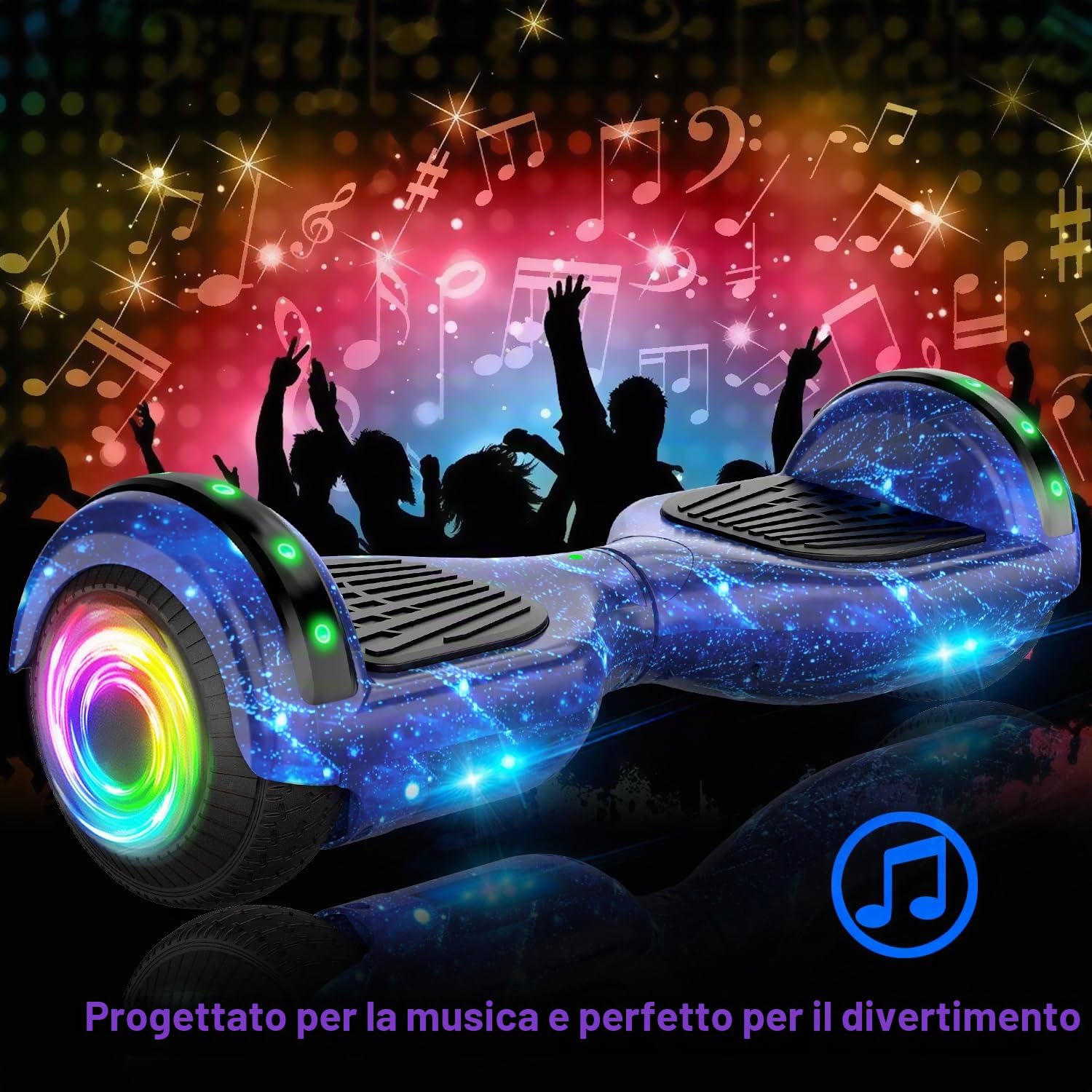 SISIGAD Offroad Hoverboard Kinder Adults mit 6,5" Reifen Leistungsstarke große Batteria Hoverboard Bluetooth-Lautsprechern LED-Licht,