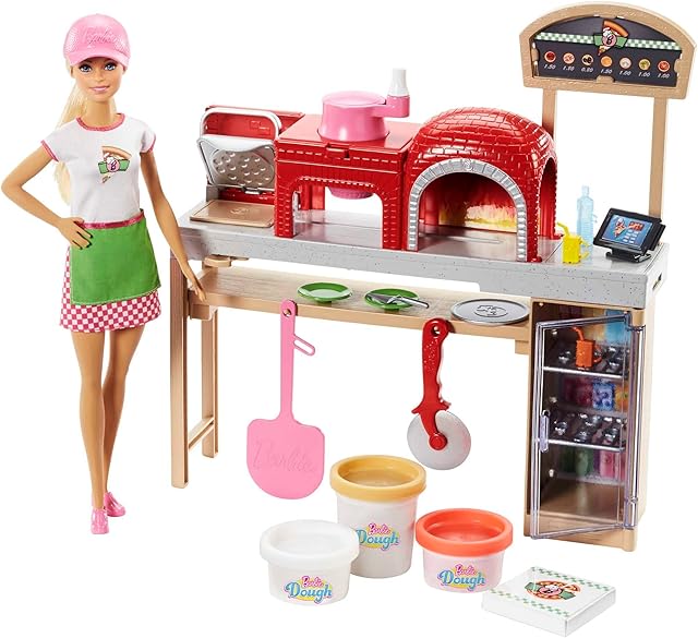 Barbie FHR09 Pizza Chef Doll and Playset, Multicolour