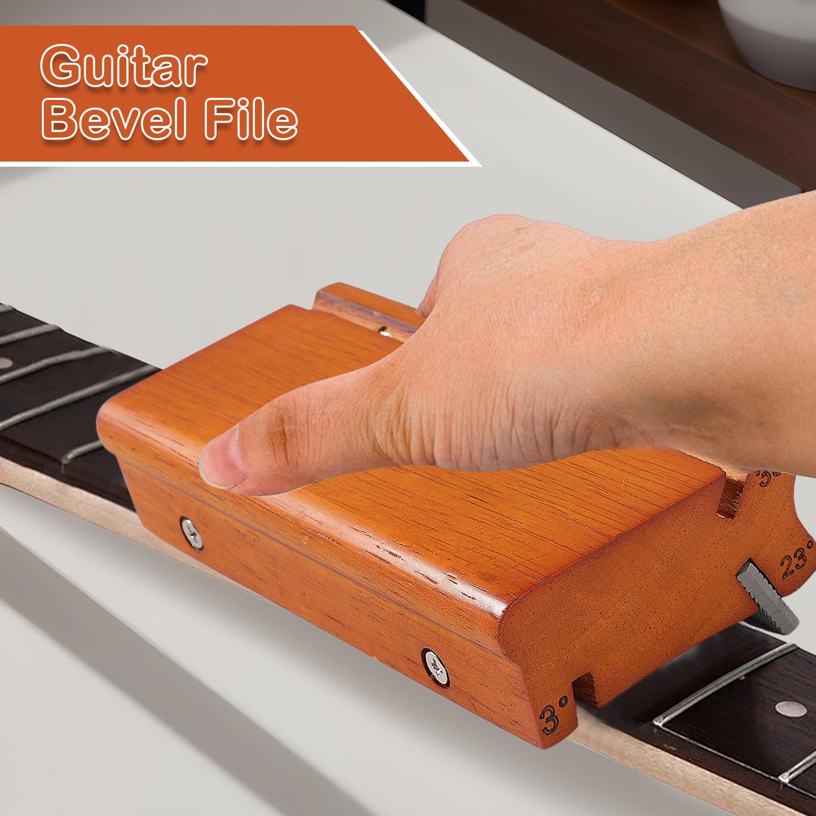 Gitarren-Frettierwerkzeuge | Bund-Anpassungsset für Bass, 3/23/35 Grad, präzise geschliffen, ergonomisches Design, Wuthier Werkzeuge für Reparatur und Wartung der Gitarre