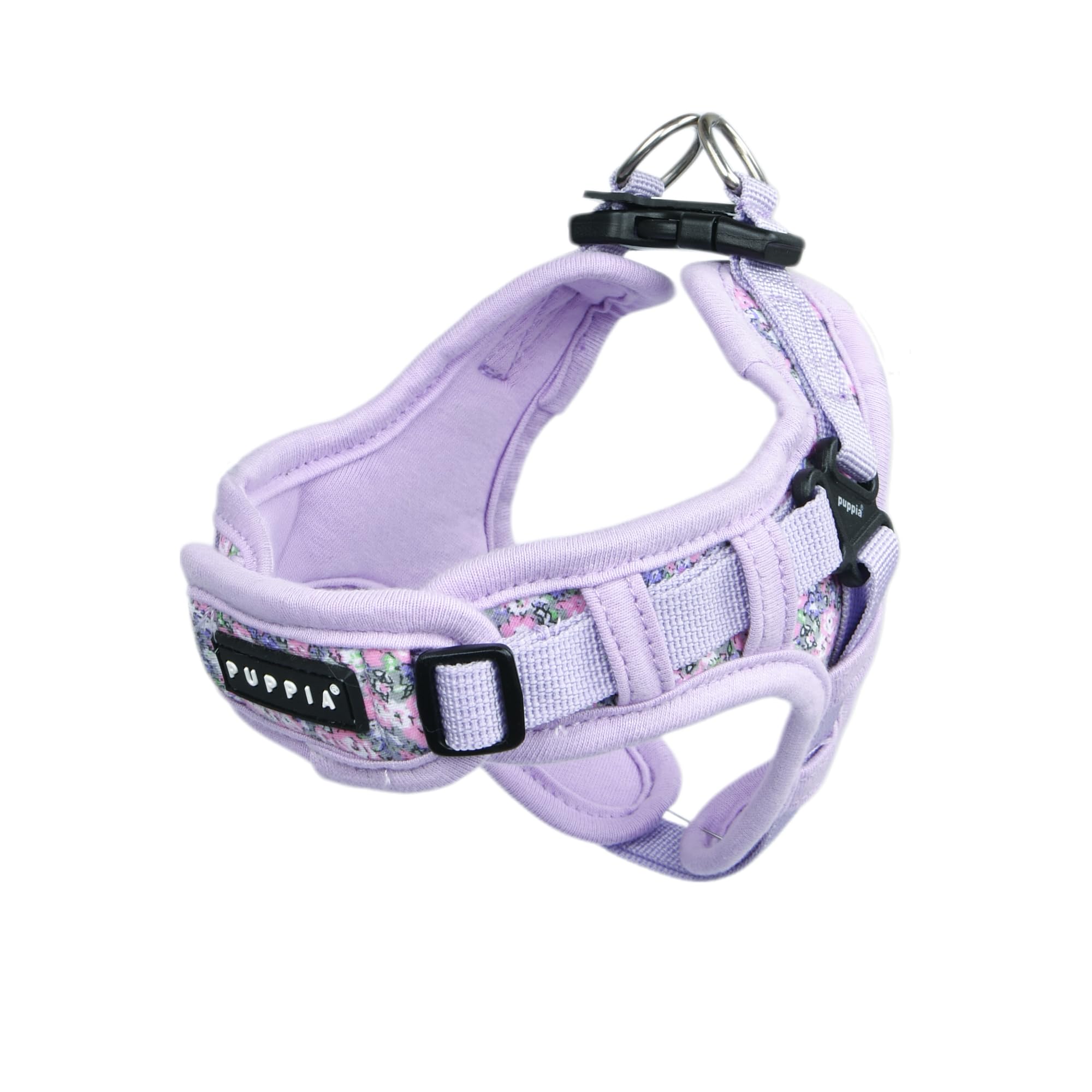 Puppia Kealoha Dog Harness X Fashionable Flower Pattern Spring Summer Harness for Small and Medium Dogs, Violet, Large
