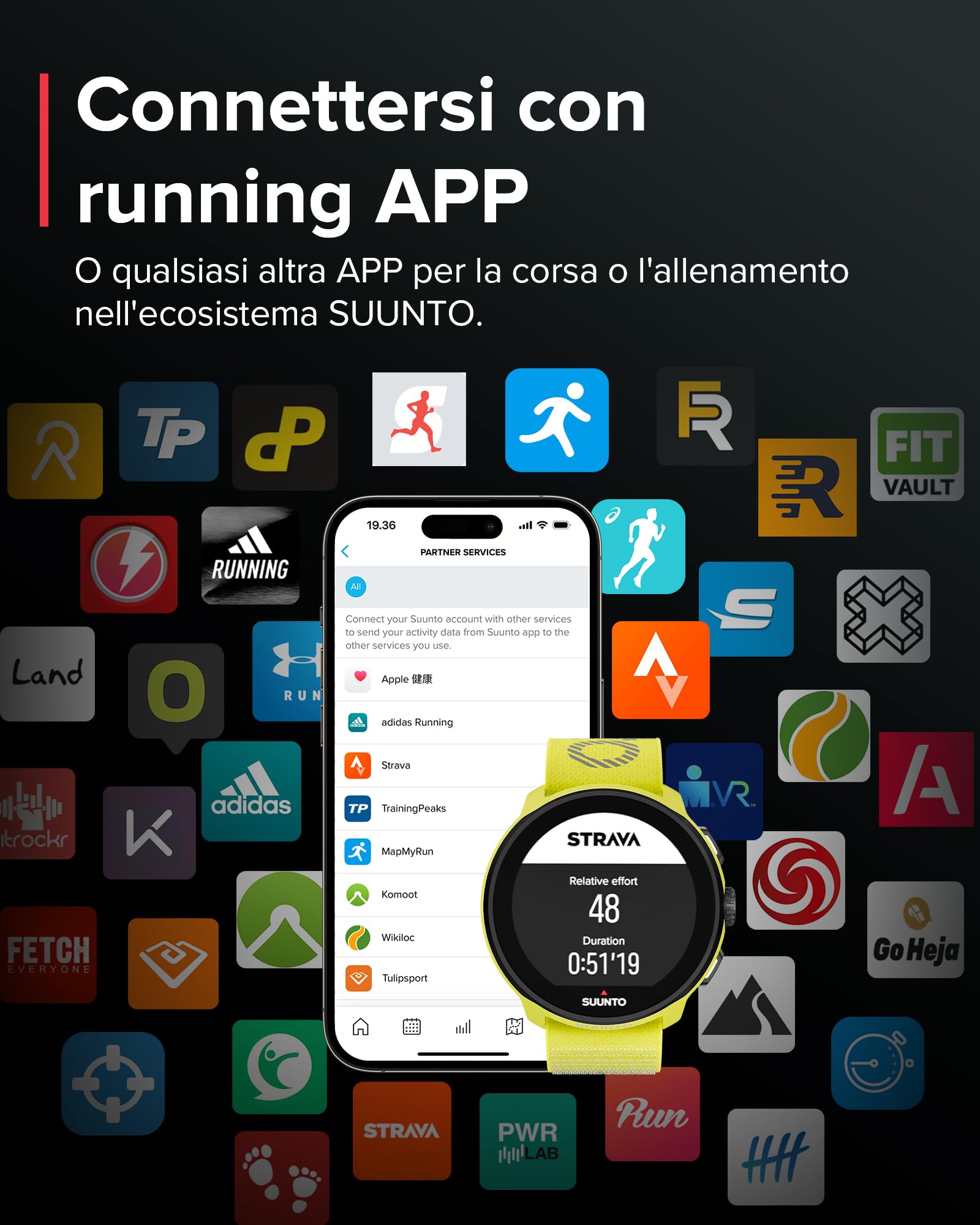 SUUNTO Run Orologio GPS per corsa, leggero con 4 GB di musica offline | GNSS a doppia banda, durata della batteria di 12 giorni, oltre 34 modalità sport, monitoraggio dell'attività e del recupero