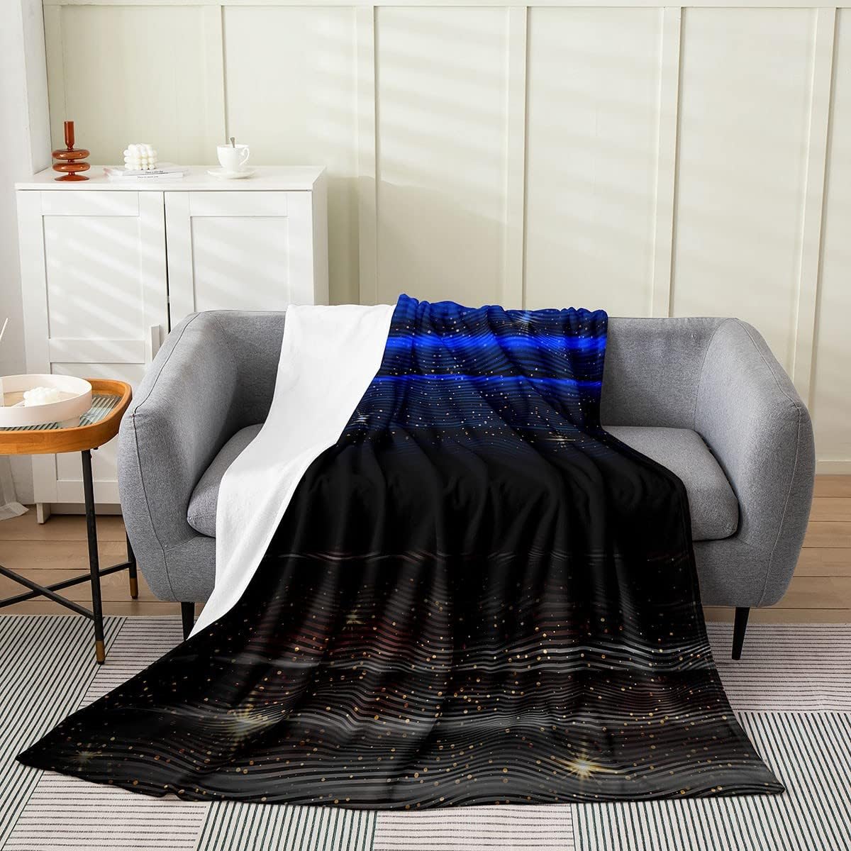 Ombre Striped Blanket Twin Size, Rainbow Stripes Throw Blanket for Boys Girls, Geometric Stripe Flannel Blanket for Bed Sofa Couch, Modern Pastel Texture Soft Cozy Plush Bed Blanket Bedroom Decor