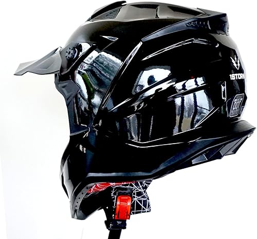 Miniatura 10 de 1Storm Casco de motocross para adultos, cuatrimoto, motocross, BMX MX, casco de montaña, estilo de pista JH601