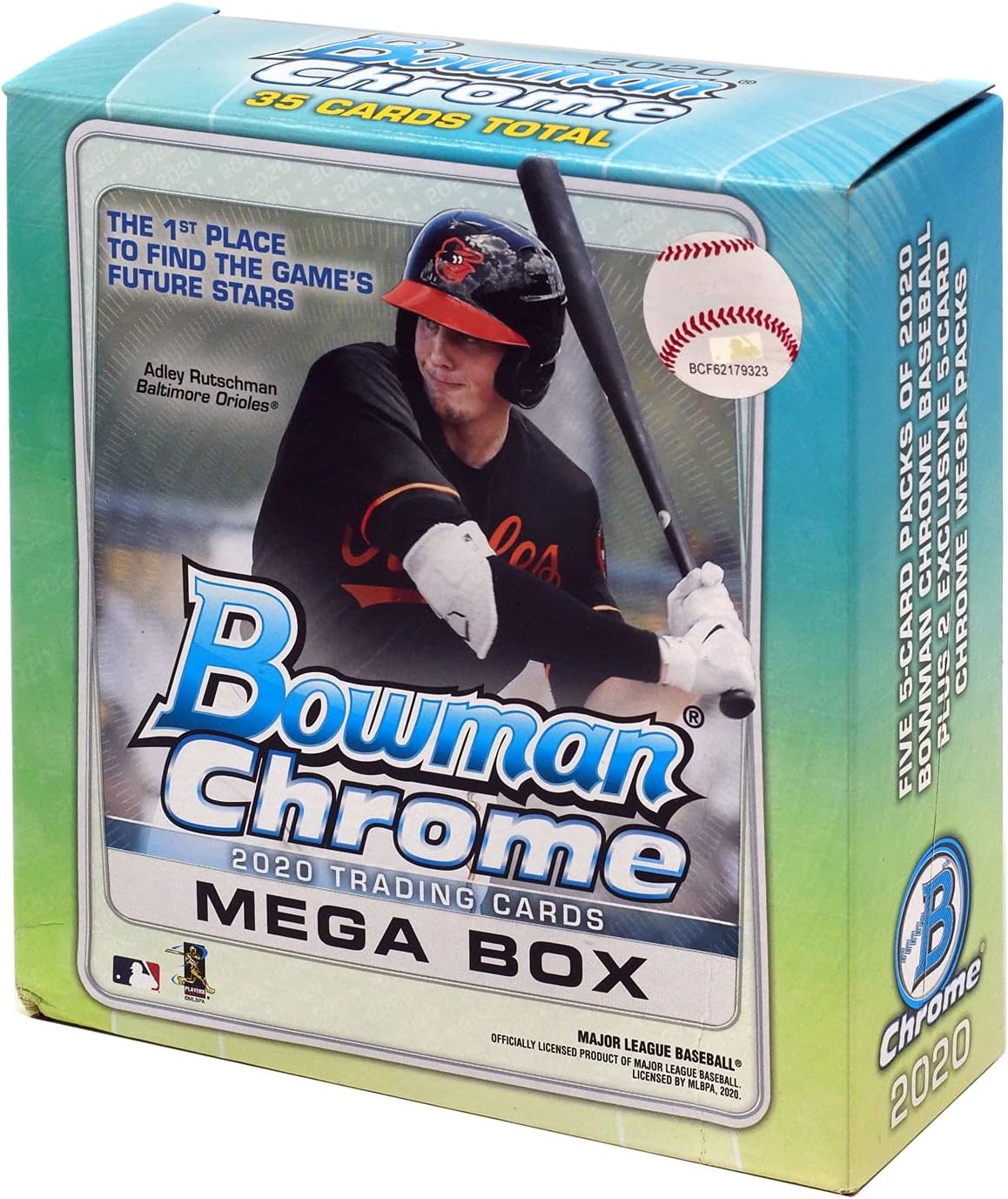 2020 Bowman Chrome MLB Baseball MEGA box (25 cards/bx PLUS 10 exclusive Chrome Mega cards)