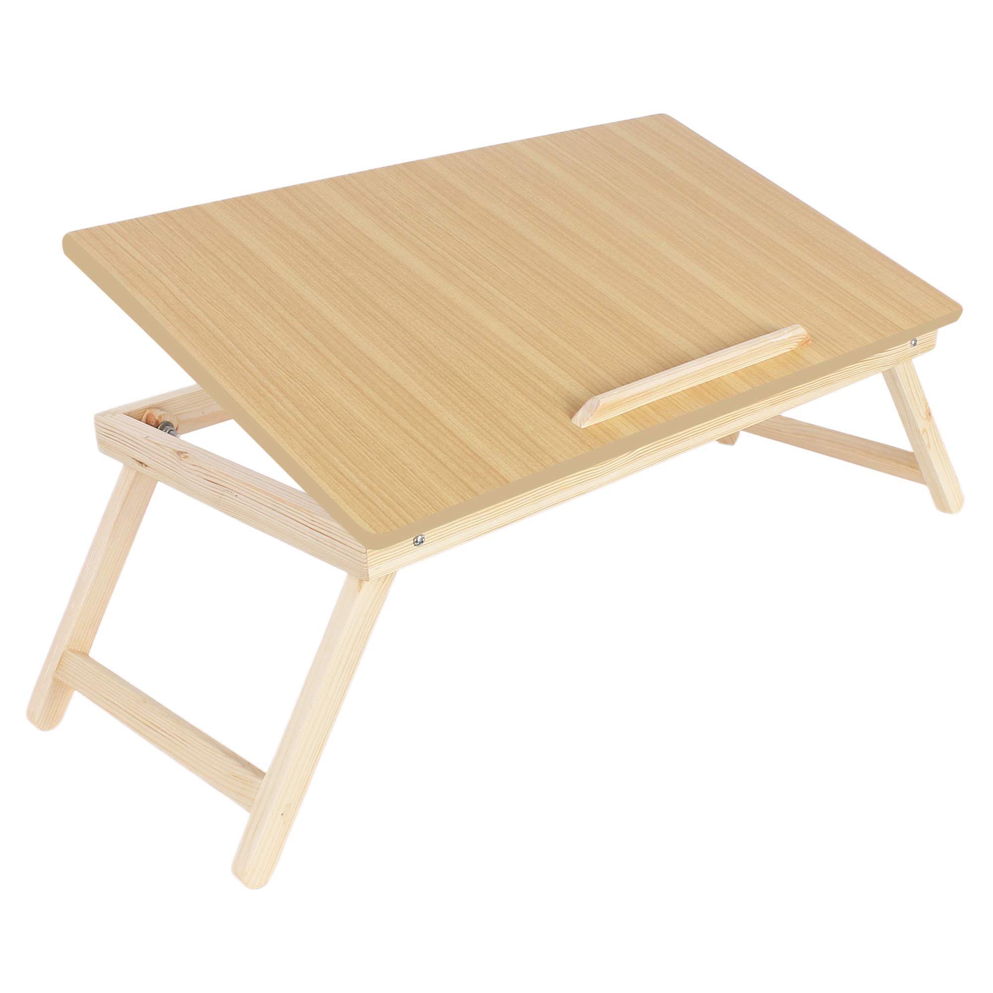 Maverick Multipurpose (Made in India) Laptop/Bed Table with Fully Tiltable Top (Normal Wood, Full/Wood)