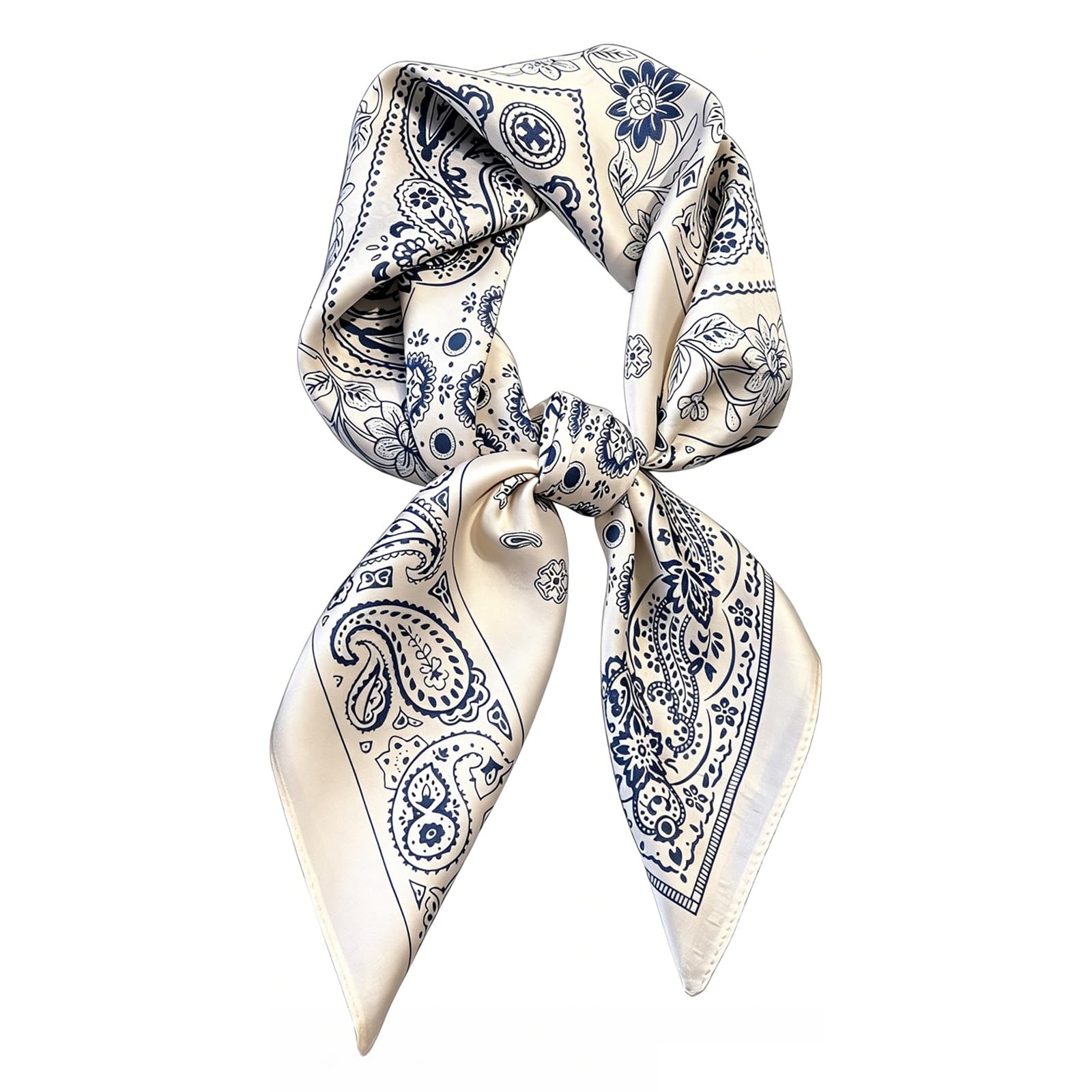 Scarf for Women Stylish 70x70cm Paisley Square Bandanas for Women Polyester Neck and Hair Wrap (1-Piece)-image-33