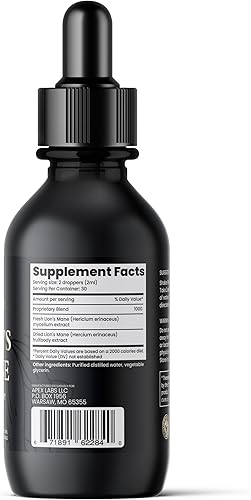 Miniatura 3 de Suplemento orgánico de melena de león, suplemento líquido de apoyo cerebral nootrópico, melena de león para mayor concentración mental y claridad,