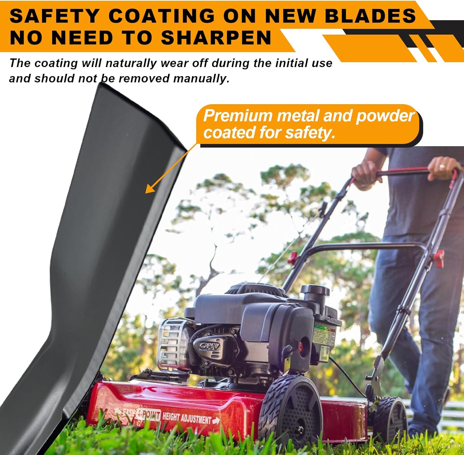 72531-VE2-020 & 72511-VE1-020 Mulching Mower Blade Kit Compatible with 21" Deck Hon-da HRB215 HRM215 HRB216 HRB217 HRR216 HRS216 HRT216 HRZ216 Lawn Mower，2 Pack