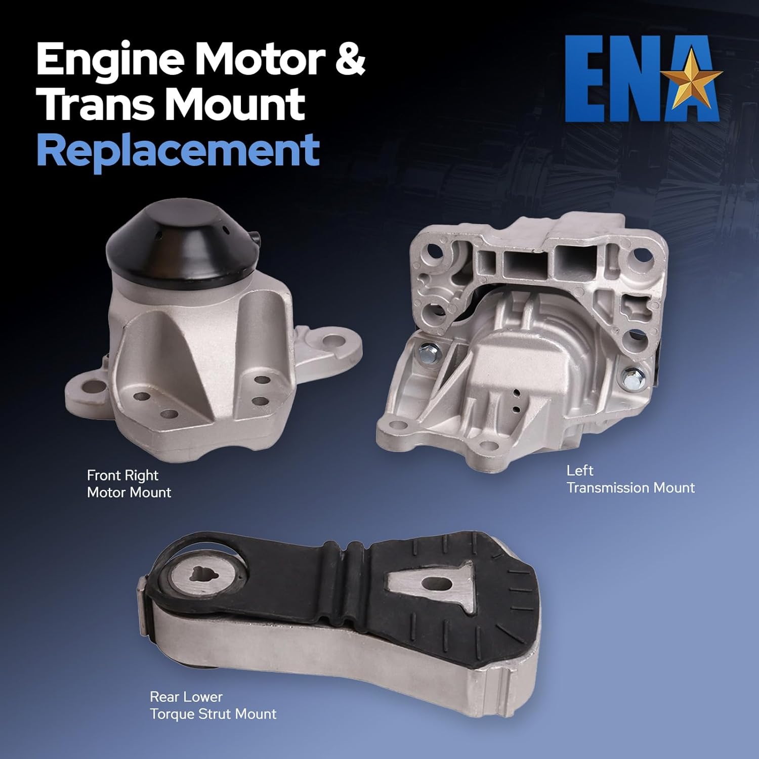 ENA Engine Motor and Trans Mount Set of 3 Compatible with Ford 2016 2017 2018 2019 Explorer 3.5L V6 Replacement for A5663HY A5734 A5812