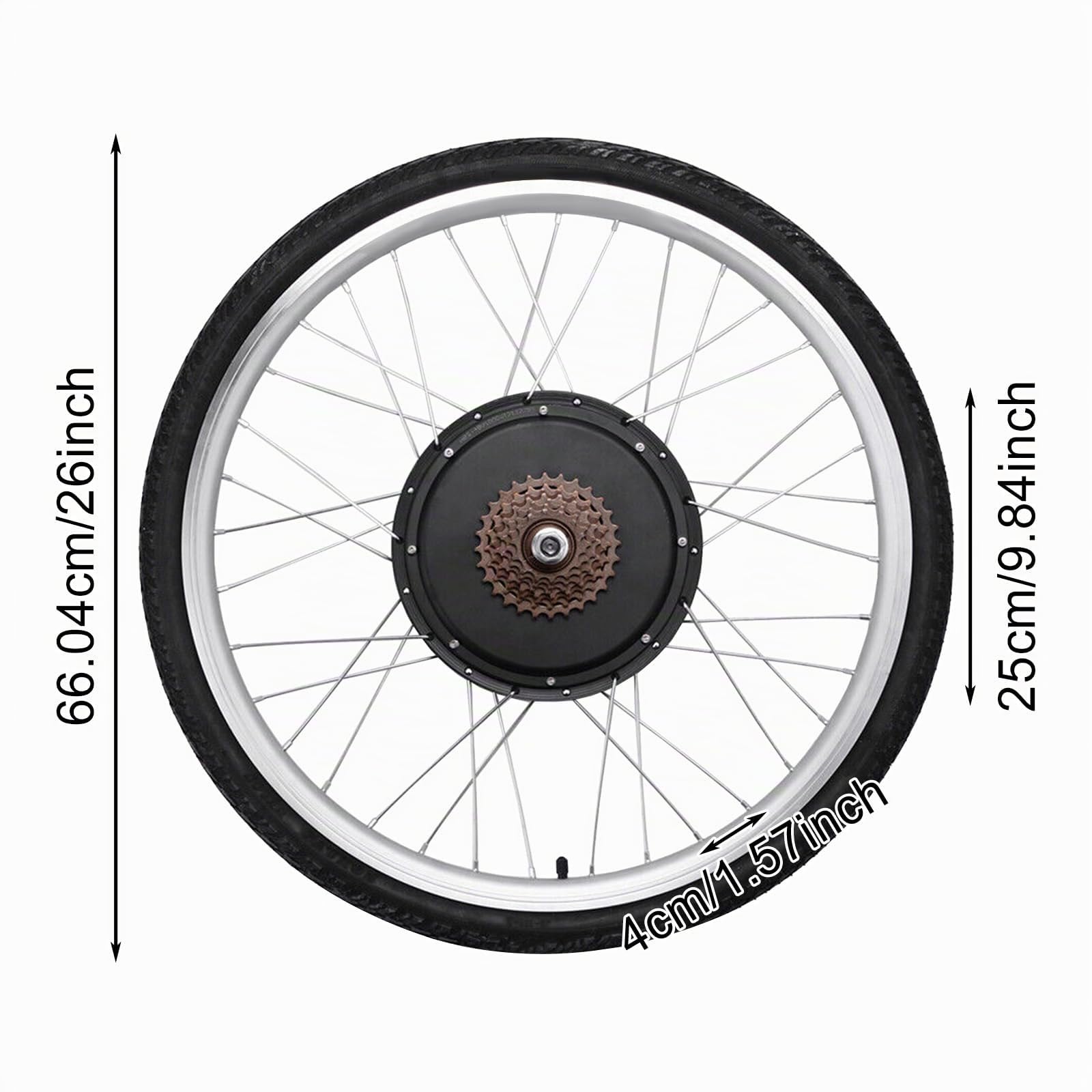 26 Zoll 48V 1000W Hinterrad E-Bike Umrüstset, Hinterradantrieb Brushless Motor mit Geschwindigkeitsregelung & Pedalassistent, Fahrrad Motor für 26 Zoll Fahrräder/Snowbikes, 55km/h