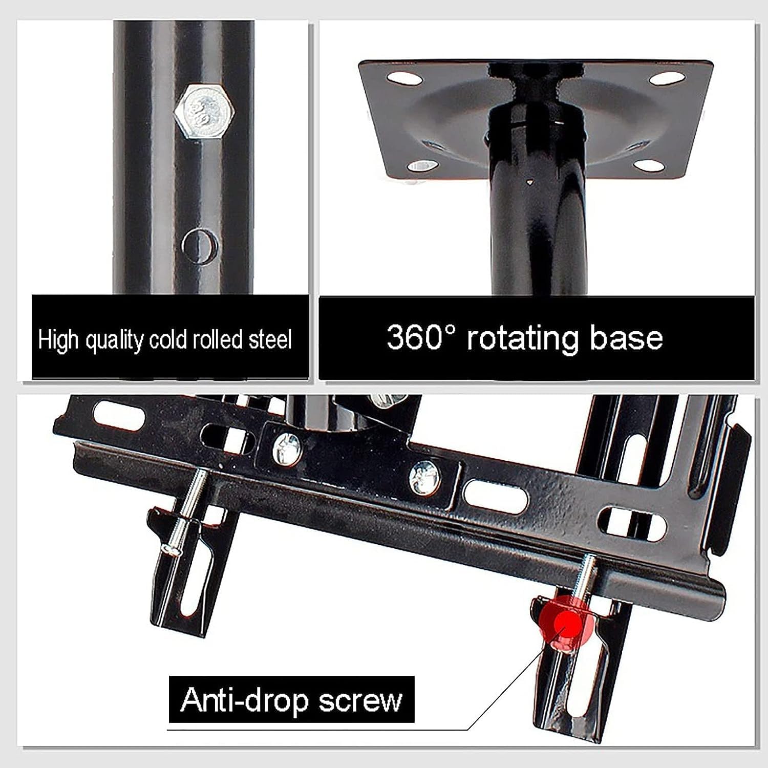 Soporte para televisor, Soporte telescópico para TV de Techo Exterior, Apto para techos Planos y abovedados
