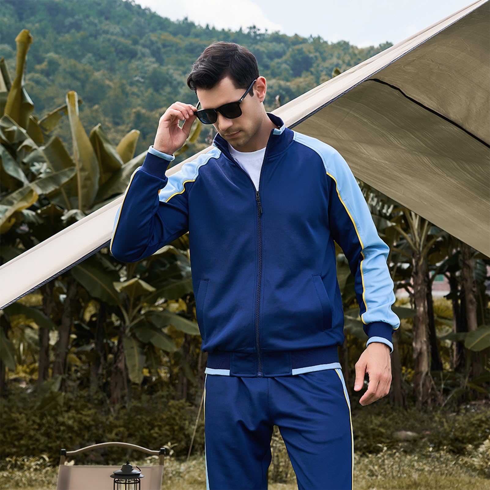 amropi Survêtement Homme Ensemble Veste Sweat et Pantalon Jogging Combinaison de Sport