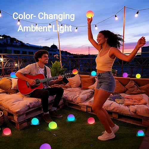 Miniatura 7 de LOFTEK Bola de luz flotante recargable para piscina, lámpara LED de 3 pulgadas, luz RGB que cambia de color para bañera de hidromasaje, luces LED