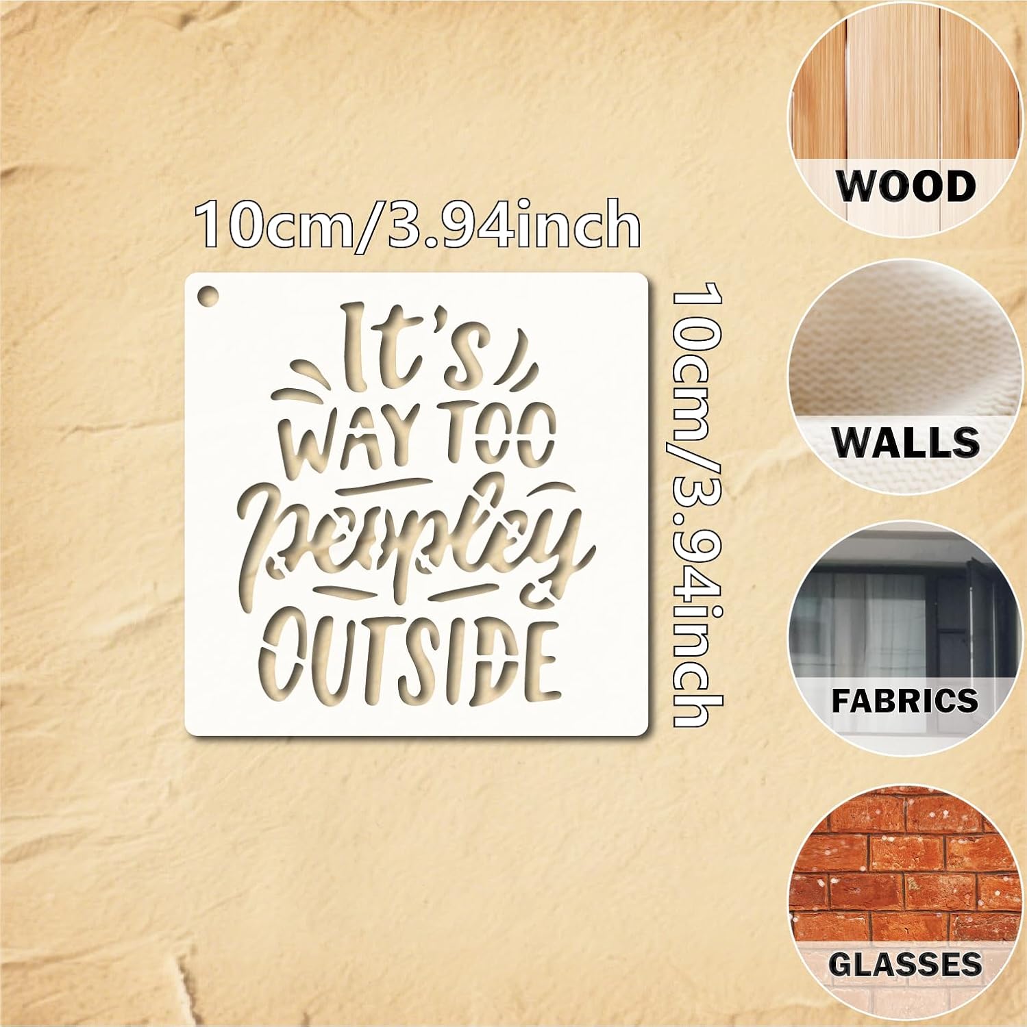 Funny Stencils 4in 56pcs Reusable Plastic Templates Proverb Craft Paint Template DIY Crafts Letter Words Decoration for Fabrics Window Wall Home Wood(4inch 56 Pack)