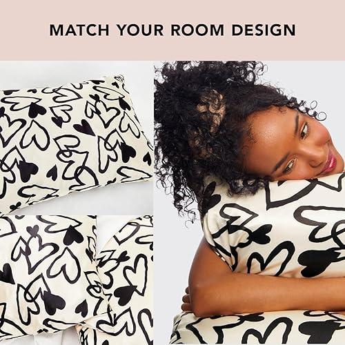 Vista 170 de Kitsch - Funda de almohada de satén con cremallera de tamaño queen/estándar, para el cabello y la piel, funda refrescante más suave que la seda