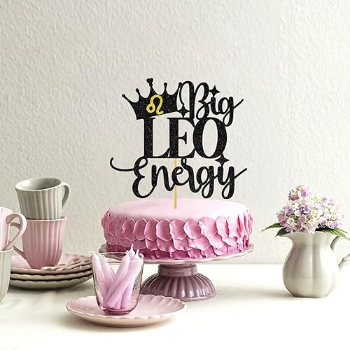 Miniatura 4 de Big Leo Energy - Decoración de pastel de feliz cumpleaños para Leo, 12 constelaciones temáticas del zodiaco suministros de decoración de fiesta de