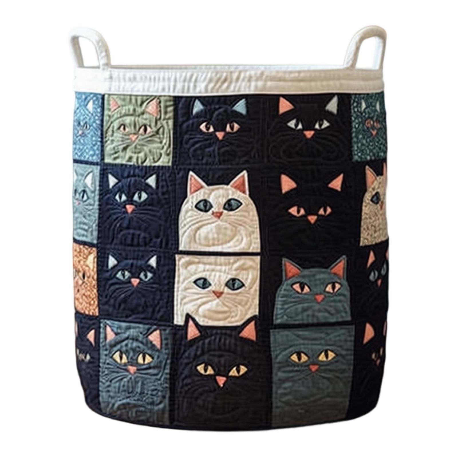 Quilted Laundry Basket with Handles Folding Storage Basket Clothes Holder for Toys and Home Organization Folding Hamper
