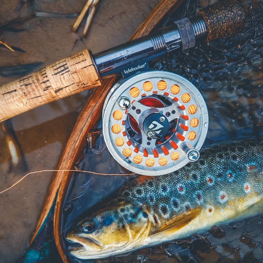 Kylebooker Carrete de pesca con mosca, eje grande con cuerpo de aluminio, carrete de mosca 3/4 wt 5/6 wt 7/8 wt