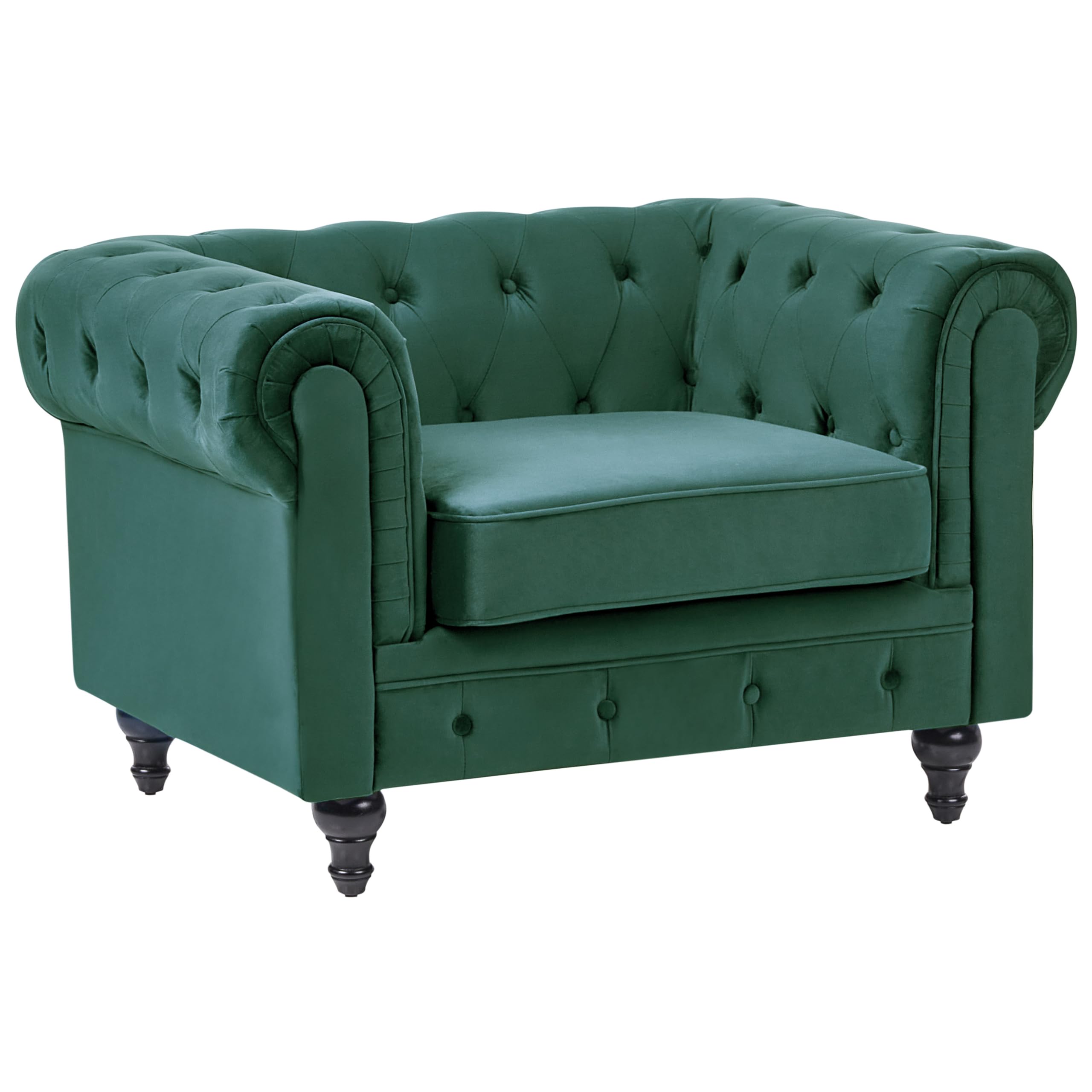 Wohnzimmer Set Sofa Sessel Samtstoff englischer Stil grün Chesterfield
