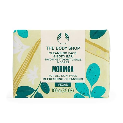 The Body Shop Moringa - Barra limpiadora facial y corporal  Limpieza y vigorizante  Vegana  3.5oz