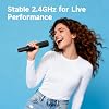 Sistema de micrófonos inalámbricos TAZATA, doble micrófono de mano con receptor recargable, para karaoke, discursos, bodas, iglesia, sistema de sonido, eventos al aire libre, regalos para fiestas Bluetooth, inalámbrico 7