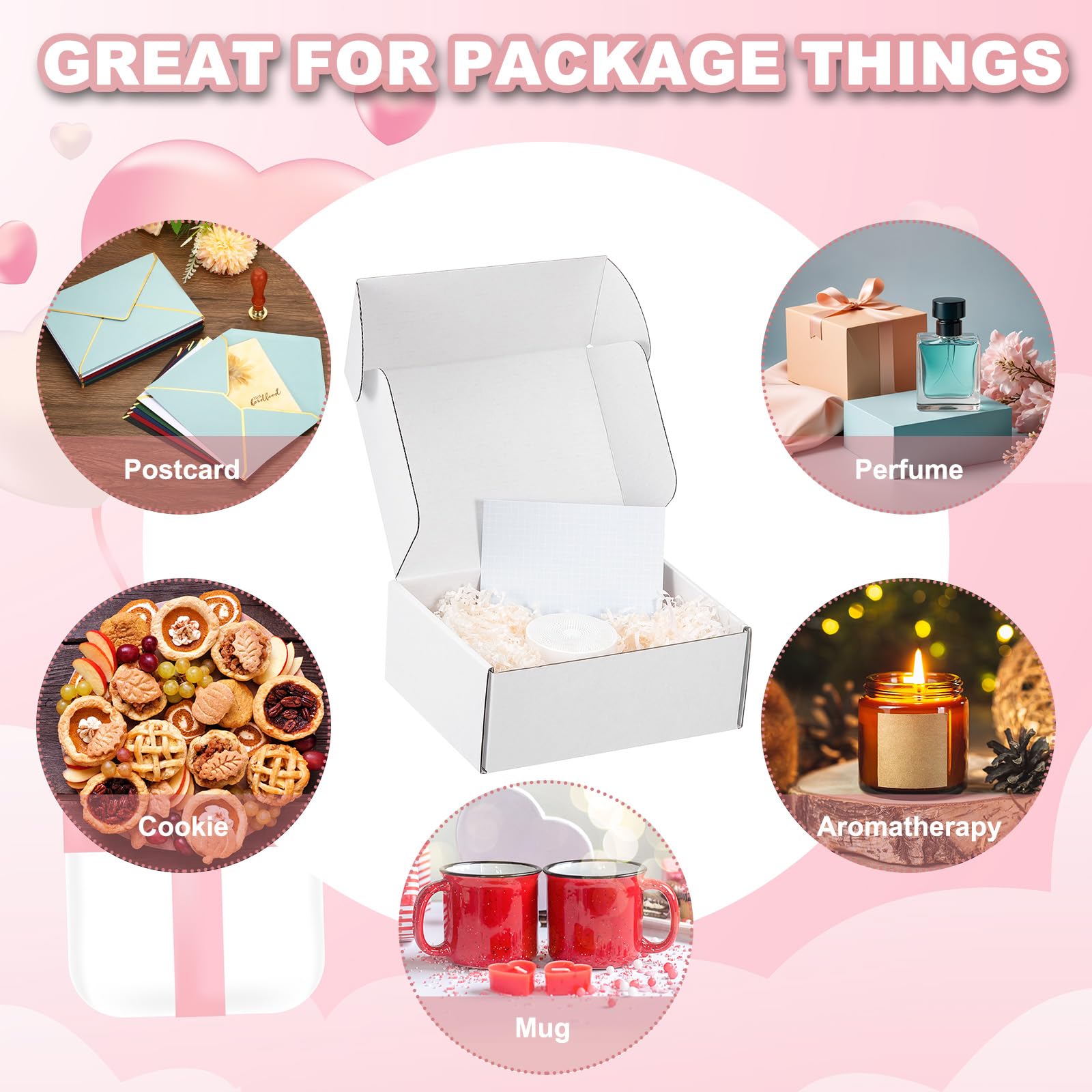 PATIKIL Scatole Di Cartone Spedizioni 12x8x2 Per Piccole Imprese 25Pz Scatole Regalo In Cartone Ondulato Per Spedizioni Traslochi Artigianato Prodotti Natalizi Da Regalare Bianche.