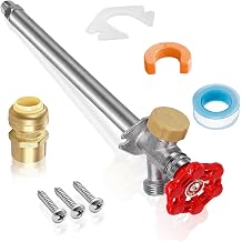 8 Inch Anti-Siphon Frost Free Sillcock Valve Multiturn 1/2 Inch NPT, 3/4 Inch Hose Bibb, Brass Body, Brass Valve, 12 Inch Length, Chrome Finish
