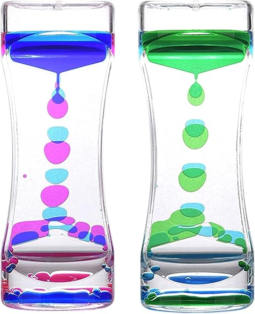 2 Pack Sensory Liquid Timer for Autism, Sensory Needs, ADHD, Stress Relief, Anxiety. Autism Toy and Special Needs Sensory Fidget.