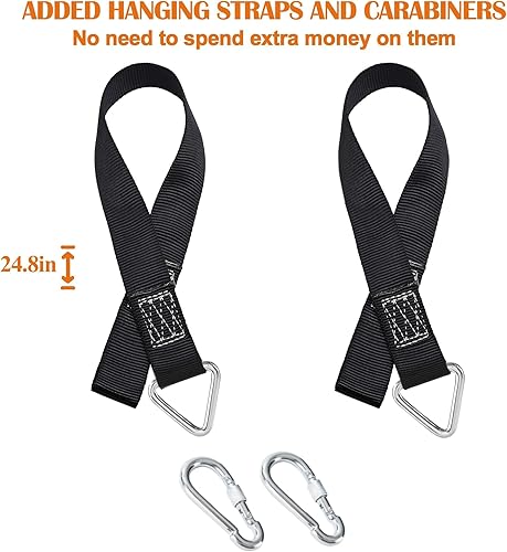 Miniatura 7 de PACEARTH Columpio de árbol de 40 pulgadas, capacidad de peso de 900 libras, 2 correas colgantes adicionales, cuerdas ajustables de múltiples hebras,