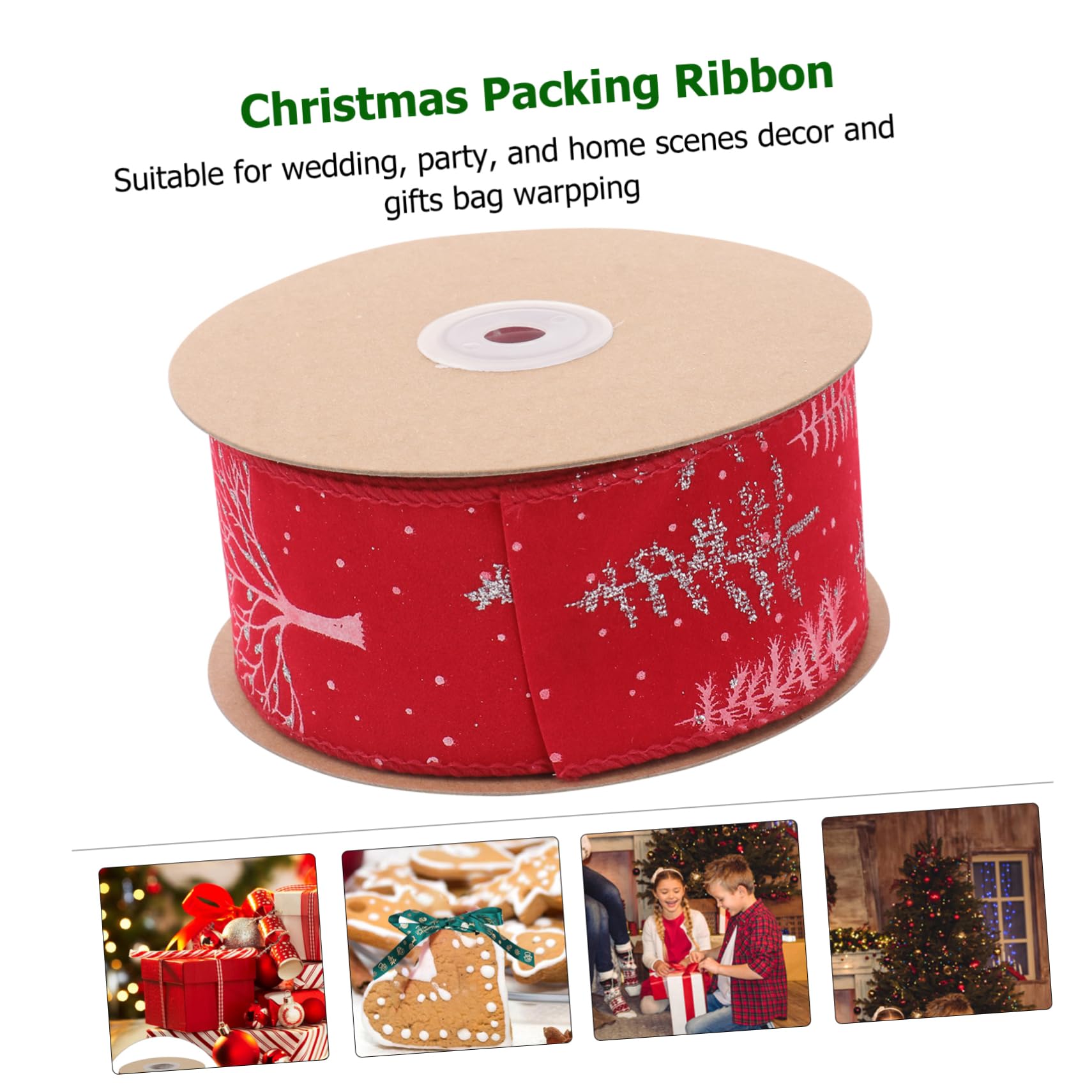 NUOBESTY 3rollen Weihnachtliches Dekorationsband Weihnachtsmuster-ribbon Für Bastelarbeiten Geschenkverpackungen Und Weihnachtsbaum-dekorationen Farbenfroh Und Langlebig Für Kreative