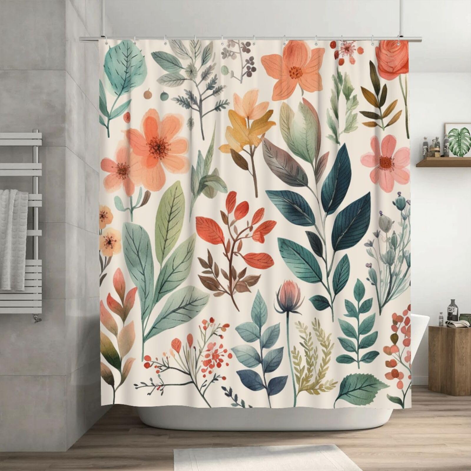 Rideau de douche déco aquarelle pour une ambiance spa