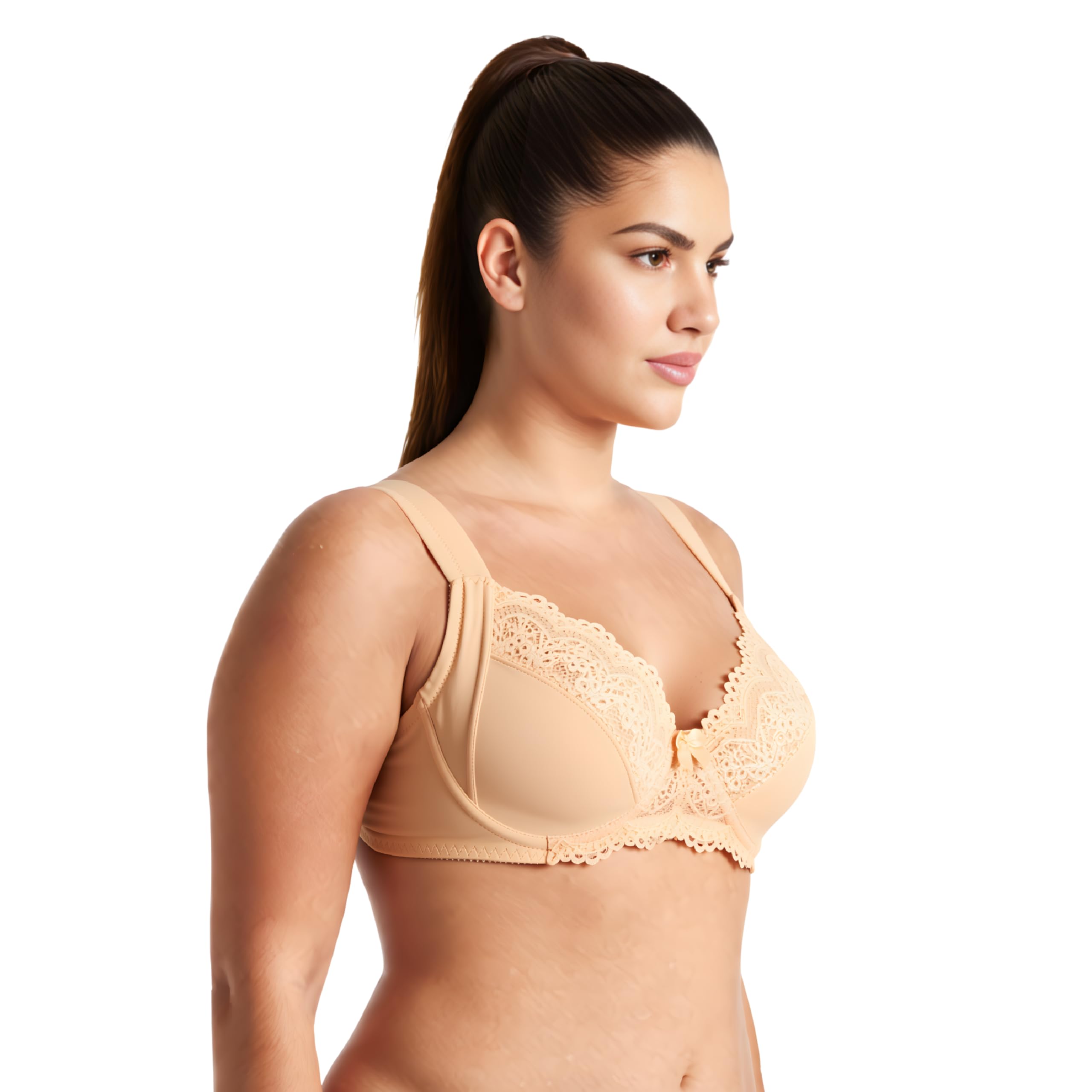 Curve Muse Reggiseno con Ferretto Sfoderato con Spallacci Imbottiti-x2 | Spalline Imbottite, Stampato, Balconcino, Effetto Lifting, Floreale, T-shirt