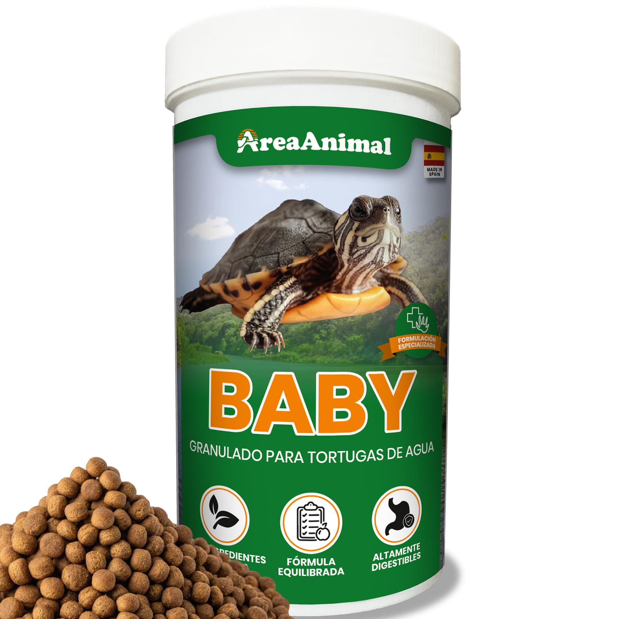 Comida Tortugas de Agua Bebé, Granulado para Tortuga de Agua 100G/250ML, Alimento Tortugas Acuaticas Natural, Comida Tartaruga con Igredientes Naturales