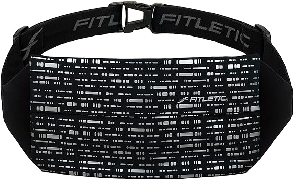 Fitletic Zipless Running Belt, Waist Pack for Women & Men Easy-Access Travel Pouch Workout Bag with Grippers No-Bounce Sport Fanny Pack Phone Holder for iPhone 13, 12 Pro Max, Galaxy S21, Pixel 6