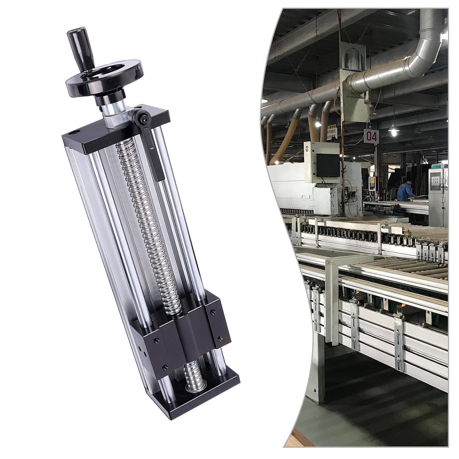 Tavolo scorrevole manuale Linear Rail 200 mm, Guida Lineare con Volantino, Piattaforma di Guida con Doppio Asse Ottico per Trasformazione Di Apparecchiature CNC