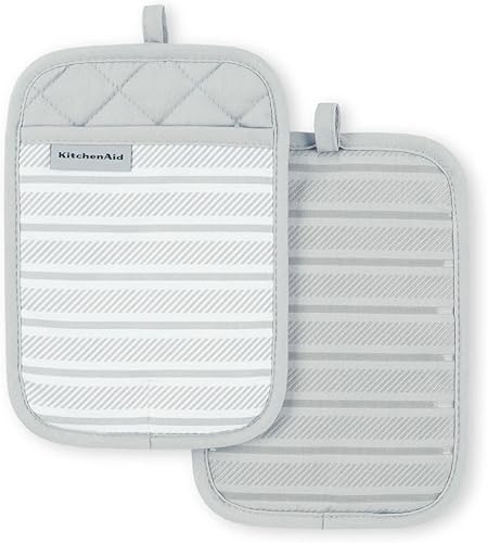 KitchenAid Albany - Juego de 2 soportes para ollas, color gris mate, 7 x 10 pulgadas