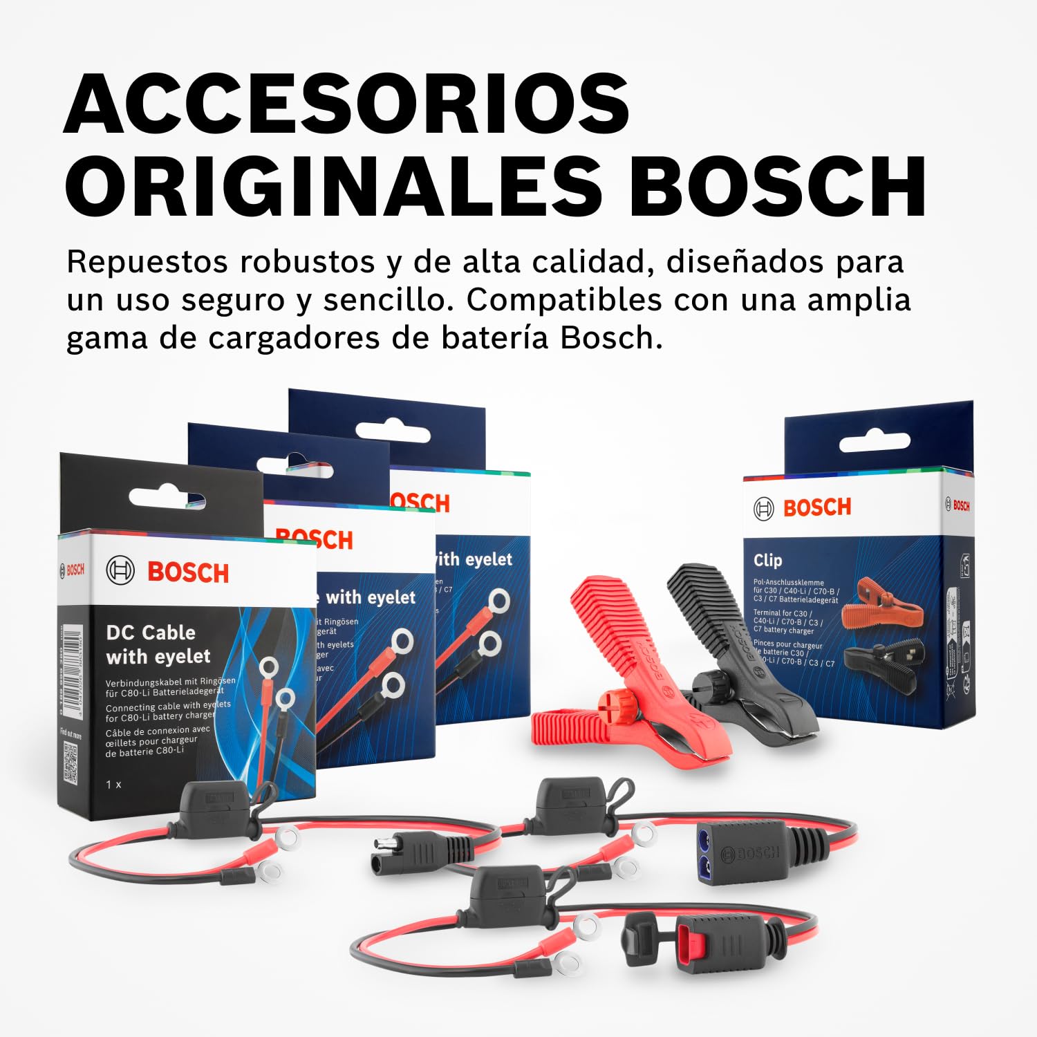 Bosch Cargador de Batería para Coche C80-Li, 15 Amperios, con Función de Carga Continua - para Baterías de Plomo-ácido, AGM, EFB, Gel y SLI, de 6V/12V, y de Litio (LiFePO) de 12V