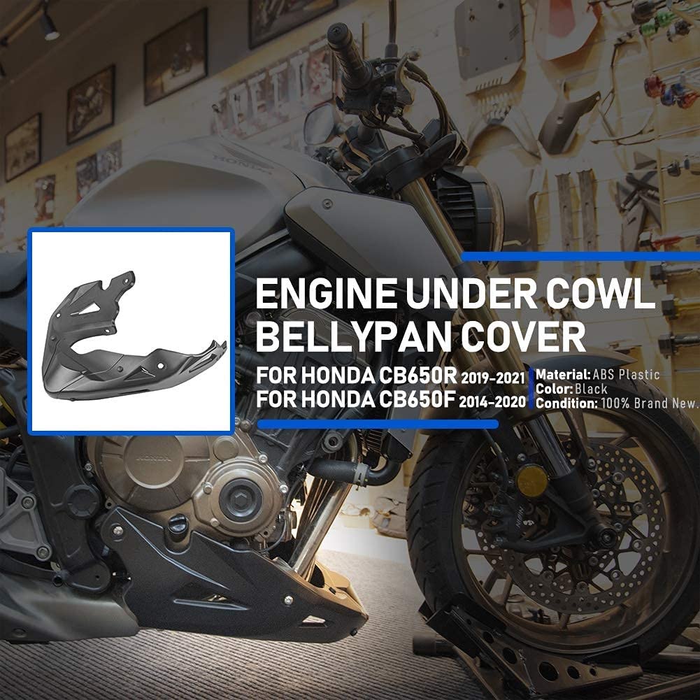 Moto CB650R CB650F CB650FE Pancia inferiore Pancia bassa Pancia motore Spoil Carena Copertura Telaio Protezione per CB 650R 650 R CB 650F 2014 2015 2016 2017 2018 2020 2021 2022 2023 (Nero)
