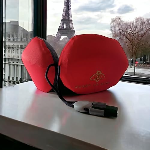 Miniatura 9 de HURRY UP HONEY Almohada de viaje para el cuello, almohada de espuma viscoelástica pura para dolor de cuello con hebilla ajustable, bolsillo para