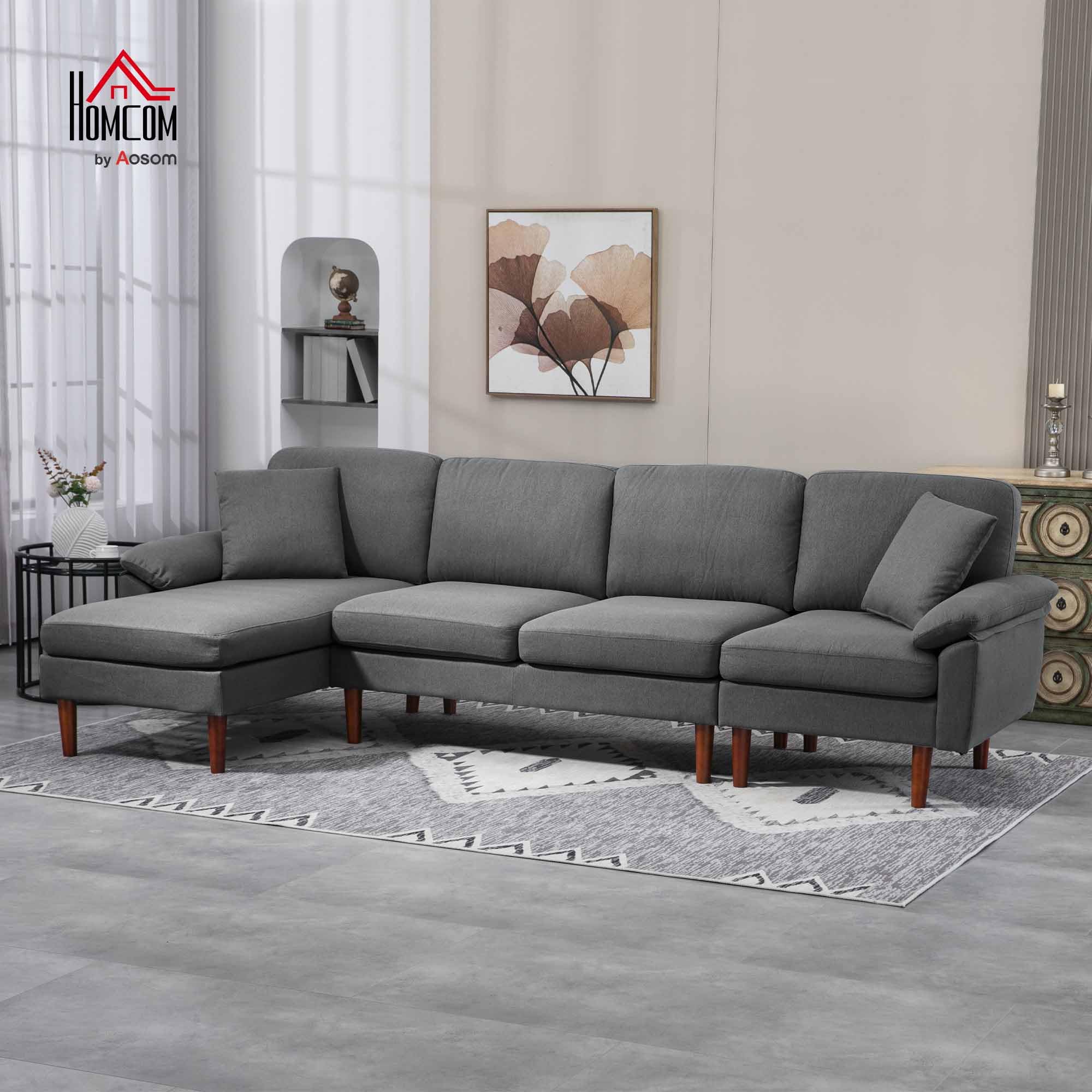 HOMCOM Changeable Sectional Sofa with Chaise Lounge, 111