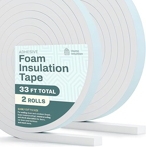 Cinta aislante de espuma autoadhesiva de alta densidad de 33 pies para puertas y ventanas